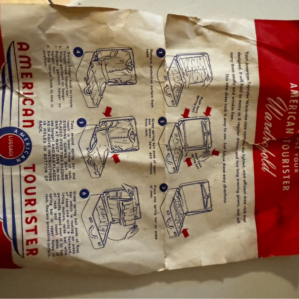 Very Rare American Tourister 1940s Wardrofold Suitcase. Leather trim and Brass.